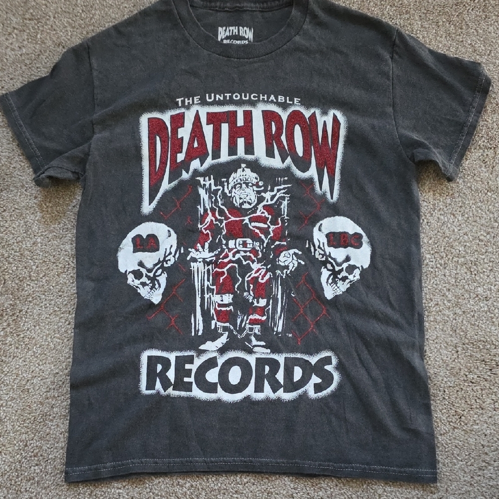 Death Row Records, Men's Black Graphic T-Shirt, Small